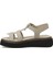 325064.Z 5fx Bej Kadın Dolgu Topuk Sandalet 3