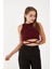 Kadın Sıfır Kol Ipli Çapraz Bağlamalı Pamuklu Fitilli Bluz Crop Top 4