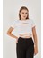 Kadın Kısa Kollu Göğüs Dekolte Detaylı Ipli Çapraz Bağlamalı Pamuklu Fitilli Bluz Crop Top 4