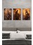 Steampunk Retro Sevimli Kediler Üçlü No:6 18X27 Mdf Ahşap Poster Tablo 1