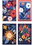 Çiçek Botanik Temalı 4'lü Set No:1 Retro Vintage 18X27 Mdf Ahşap Poster Tablo 1