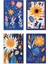 Çiçek Botanik Temalı 4'lü Set No:2 Retro Vintage 18X27 Mdf Ahşap Poster Tablo 1