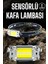 Kafa Lambası LED Fener Pratik Taşınabilir Ayarlanabilir USB Şarjlı 1