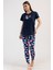 Pamuklu Kadın Kısa Kol Bluzu Uzun Tayt Pijama Takım , 408253 1