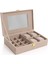Aynalı Ekru Kadife Takı Organizer, Kutusu, 25X16X7 cm 2
