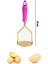 Patates Ezici Paslanmaz Metal Patates Ezici Püre Yapıcı Renkli Patates Ezeceği 24CM - Fuşya 3