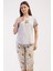 Pamuklu Kadın Kısa Kol Kaprili Pijama Takım , 408289 1