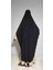 Tam Boy Sandy Sufle Khimar Hijab Eşarp Siyah 3