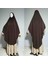 Tam Boy Sandy Sufle Khimar Hijab Eşarp Acı Kahverengi 4
