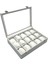 Beyaz Deri Kapaklı Saat Kutusu 15'li Şık Organizer 1