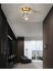 Modern Concept Kristal Camlı Gold Detaylı Tekli Plafonyer Tavan Ledli Avize 1