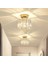 Modern Luxury Plafonyer Tavan Avize Hol Antre Sarı Kare Kristal Taşlı Avize 2