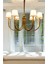 Modern Avize Eskitme Gold 6 Lı Krem Abajur Tasarım Avize 1