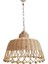 Rattan Bambu Hasır Sarkıt Avize Boncuklu 35 cm 3