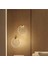 Modern Elegance Luxury Tekli Sarkıt Kristal Camlı LED Avize Gold Sarı Ledli Avize 5