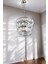 Safir Kristal 3lü Gold,gümüş Avize 5