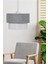 E27 Kumaş Başlık Modern Gri Beyaz Pasta Avize 51-60 cm Kumaş Gri 1 Modern 30 Salon / Oturma Odası 1