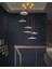 Luxury Exclusive Altılı Yuvarlak Sarkıt LED Avize Jellyfish Gold Sarı 6'lı Ledli Avize 3