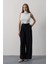 Pileli Bağcıklı Oversize Pantolon - Lacivert 2