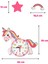 Renkli Ahşap Unicorn Çocuk Odası Duvar Saati Eğitici ve Dekoratif Saat 6