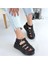 Kemerli Ortopedik Sandalet Cilt Siyah Topuk Boyu 5 cm 4