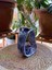 Arche Ceramic El Yapımı Seramik Çiçeklik / Mini Saksı - Mavi - 15X12 cm - Tekli 6