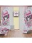Pembe Kedi Desenli Çocuk ve Bebek Odası Seti: Perde, Yatak Örtüsü, Duvar Saati, Yastık, Kılıf 1