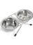 Ikili Çelik Mama Kabı 13 Cm, 2X380 Ml, Şık ve Kullanışlı Gri Renkli Set 1