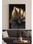 Feuilles De Minuit - Gerçek Cama Baskı Gold Alüminyum Metal Çerçeveli Tekli Modern Tablo 1