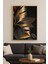 Feuilles De Minuit - Gerçek Cama Baskı Gold Alüminyum Metal Çerçeveli Tekli Modern Tablo 1