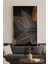 Feuilles De Minuit - Gerçek Cama Baskı Gold Alüminyum Metal Çerçeveli Tekli Modern Tablo 1