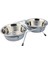 Paslanmaz Çelik Köpek Mama ve Su Kabı, 2x1,5l, 25CM, Gri, Tıkırtısız, Şık ve Dayanıklı 1