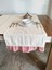 Naturel Organik Yumuşak Keten Fırfırlı Runner 47X120 cm 1