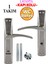 Lavanta Renkli Wc Banyo Kapı Kolu Nikel Inox, Aynalı, Sağa Sola Uygun, Kilitli, 1 Takım 1