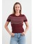 Çizgili Fitilli Bisiklet Yaka Triko Bluz 1