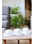 Beyaz Tabaklı Beton Mumluk ve Tealight Dekorasyon Seti (3'lü) 3