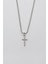 Minimalist Haç Kolye - Örme Ithal Zincirli Unisex Gümüş Kaplama - 60 cm 1