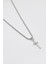 Minimalist Haç Kolye - Örme Ithal Zincirli Unisex Gümüş Kaplama - 60 cm 2