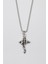 Yılanlı Haç Kolye - Örme Ithal Zincirli Unisex Gümüş Kaplama Sembolik Kolye - 60 cm 1