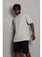 Unisex Oversize Düz Bisiklet Yaka T-Shirt - Gri 5