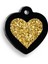 Işıltılı Siyah Kalp Şekilli Kedi Köpek Künyesi, 2,5x2,73 Cm, Çelik Kaplama 1