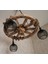 Ahşap Teker Halat Avize 60 Cm. 3 Duylu Metal Başlıklı 2