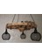 Ahşap Teker Halat Avize 60 Cm. 3 Duylu Metal Başlıklı 4