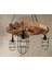 Ahşap Teker Halat Avize 60 Cm. 3 Duylu Metal Başlıklı 2