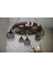 Ahşap Teker Avize 70 Cm. 5 Duylu Metal Kafesli 4