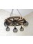 Ahşap Teker Avize 70 Cm. 5 Duylu Metal Kafesli 5