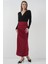 8035 Büzgülü Midi Etek - Bordo 3