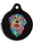 Sevimli Golden Retriever Illüstrasyonlu Yuvarlak Köpek Künyesi, 3 Cm, Orta Boy 1
