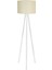 Yuvarlak Kumaş Ayaklı Tripod Lambader, Krem ve Beyaz Renk, Şık ve Modern Tasarım 1