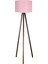 Şık Üç Ayaklı Yuvarlak Kumaş Lambader, Pembe ve Kahverengi Tasarım 1